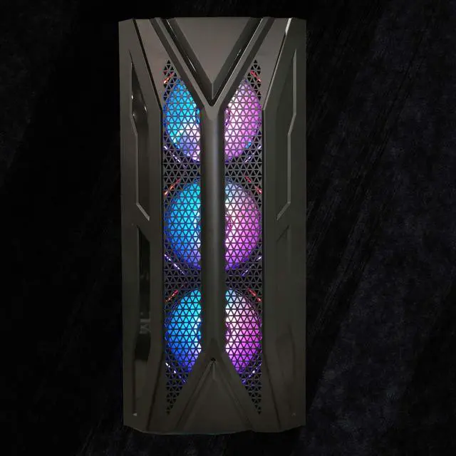 Alt view image 2 of 7 - FunHei Tech Gaming PC, AMD Ryzen 7 9700X 5.5 GHz 8-Core Processor, GeForce RTX5060, 32 GB DDR5 RAM, 1 TB, 650W PSU, WiFi & Bluetooth, Win11 Pro, Black