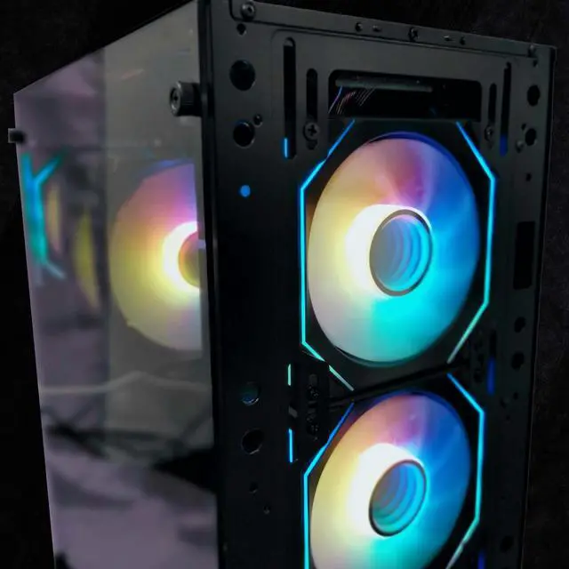 Alt view image 3 of 7 - FunHei Tech Gaming PC, AMD Ryzen 7 9700X 5.5 GHz 8-Core Processor, GeForce RTX5060, 32 GB DDR5 RAM, 1 TB, 650W PSU, WiFi & Bluetooth, Win11 Pro, Black