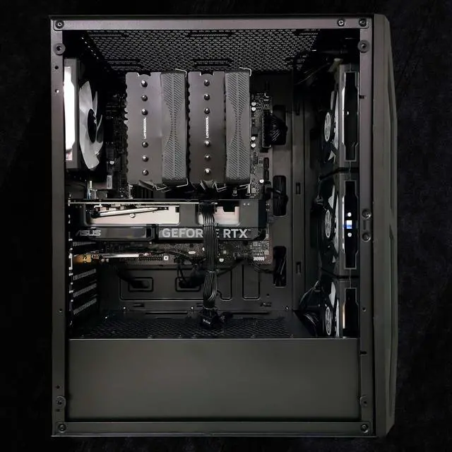 Alt view image 6 of 7 - FunHei Tech Gaming PC, AMD Ryzen 7 9700X 5.5 GHz 8-Core Processor, GeForce RTX5060, 32 GB DDR5 RAM, 1 TB, 650W PSU, WiFi & Bluetooth, Win11 Pro, Black