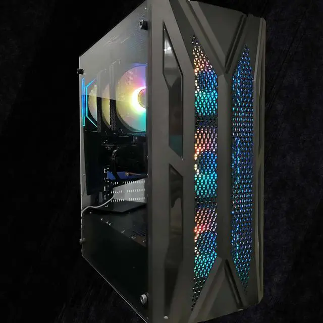 Main image of FunHei Tech Gaming PC, AMD Ryzen 5 9600X 5.4 GHz 6-Core Processor, GeForce RTX5060 Ti, 32 GB DDR5 RAM, 2 TB, 600W PSU, WiFi & Bluetooth, Win11 Pro, Black