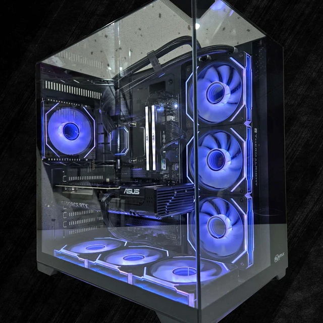 Alt view image 2 of 6 - FunHei Tech Gaming PC, AMD Ryzen 7 9800X3D 8-Core, GeForce RTX5080, 32 GB DDR5 RAM, 2 TB, 850W PSU, WiFi & Bluetooth, Win11 Pro, Black
