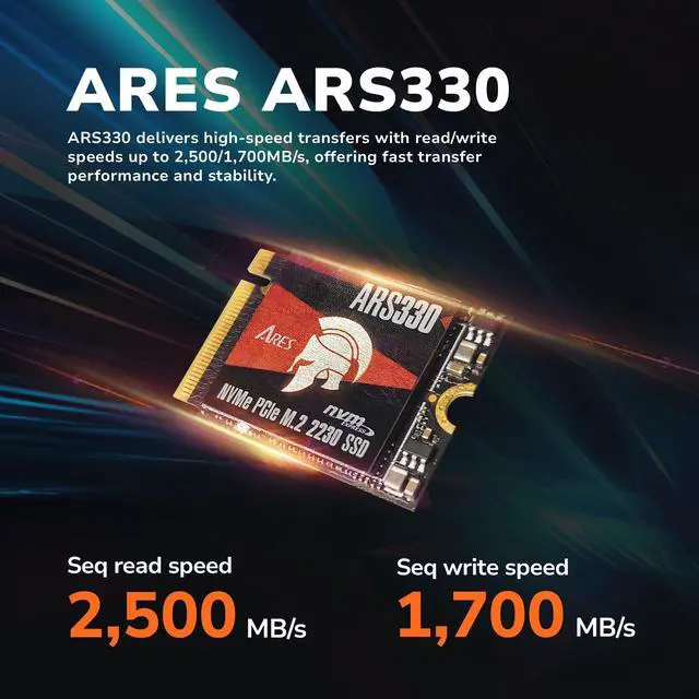 Alt view image 2 of 6 - DATO M.2 2230 SSD PCIe 1TB Gen 3x4 NVMe with Aluminium heatsink, Internal Solid State Drive M Key for Business Students Gamers Creator, up to 2500/1700 MB/s - ARS330