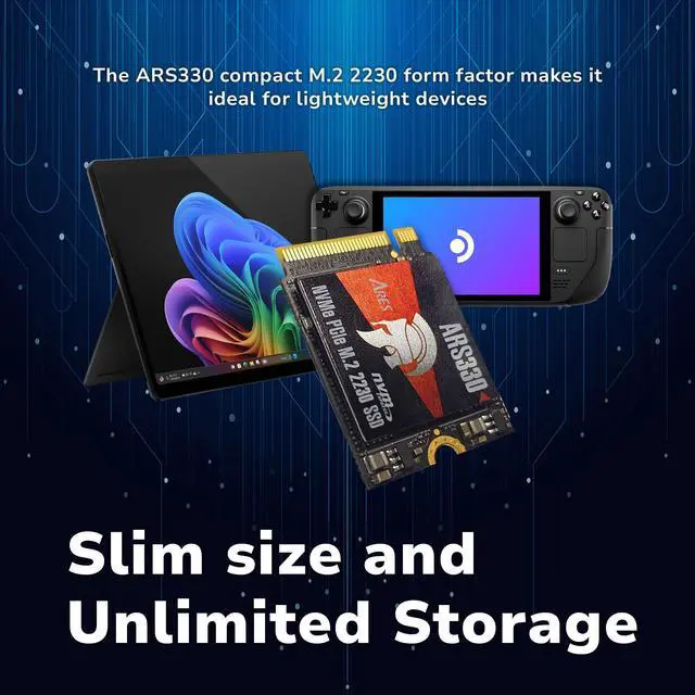 Alt view image 3 of 6 - DATO M.2 2230 SSD PCIe 1TB Gen 3x4 NVMe with Aluminium heatsink, Internal Solid State Drive M Key for Business Students Gamers Creator, up to 2500/1700 MB/s - ARS330