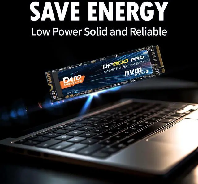 Alt view image 5 of 7 - DATO M.2 2280 SSD 512GB, PCIe Gen4 x4 NVMe SSD Internal Solid State Drive for Gaming and Creators, Compatible with Desktop and Laptop, Up to 5100/4600 MB/s - DP800 Pro