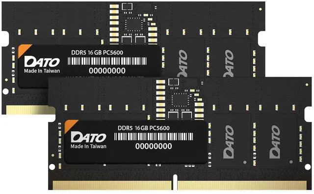 Main image of DATO DDR5 SODIMM 32GB Kit 16GBx2 Laptop RAM 5600MHz PC5-44800 CL46 1.1V 262-Pin Non-ECC unbuffered dimm, Notebook Memory Module
