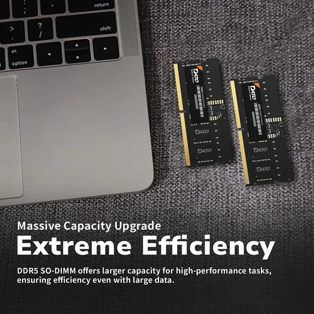 Alt view image 4 of 7 - DATO DDR5 SODIMM 32GB Kit 16GBx2 Laptop RAM 5600MHz PC5-44800 CL46 1.1V 262-Pin Non-ECC unbuffered dimm, Notebook Memory Module