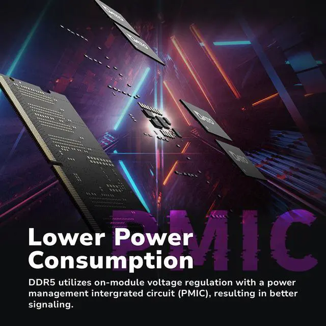 Alt view image 5 of 7 - DATO DDR5 SODIMM 32GB Kit 16GBx2 Laptop RAM 5600MHz PC5-44800 CL46 1.1V 262-Pin Non-ECC unbuffered dimm, Notebook Memory Module