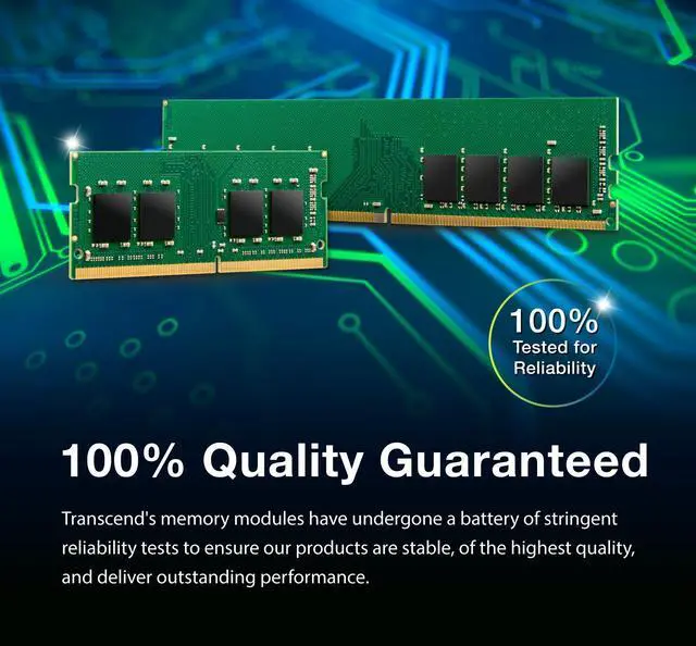 Alt view image 4 of 6 - Transcend 16GB Kit (2x8GB) DDR4 RAM, 3200MHz (or 2666MHz) Desktop Memory UDIMM Compatible w/Intel & AMD Ryzen PC Memory Module, PC4-25600 1Rx8 1Gx8 CL22 1.2V 288 Pin Unbuffered Gaming Desktop Memory