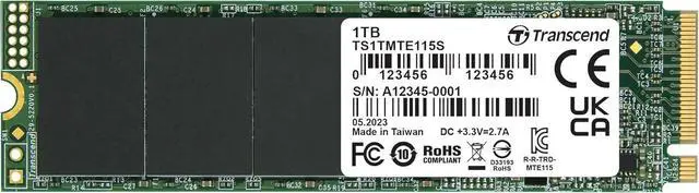 Main image of Transcend 1TB M.2 2280 SSD, Up to 3,200 MB/s, Compatible w/Ultrabook Laptop PC Desktop, PCIe NVMe Gen3x4 SSD, 3D TLC NAND Flash Internal Solid State Drive, LDPC Error Correction ECC, SLC Cache