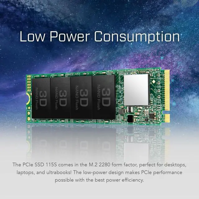Alt view image 4 of 6 - Transcend 1TB M.2 2280 SSD, Up to 3,200 MB/s, Compatible w/Ultrabook Laptop PC Desktop, PCIe NVMe Gen3x4 SSD, 3D TLC NAND Flash Internal Solid State Drive, LDPC Error Correction ECC, SLC Cache