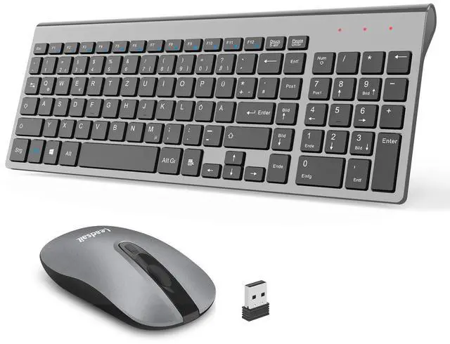 Main image of LeadsaiL Wireless Keyboard and Mouse Combo, Wireless USB Mouse and Computer Keyboard Set, Compact and Silent for Windows Laptop, Desktop, PC