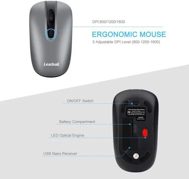 Alt view image 7 of 7 - LeadsaiL Wireless Keyboard and Mouse Combo, Wireless USB Mouse and Computer Keyboard Set, Compact and Silent for Windows Laptop, Desktop, PC