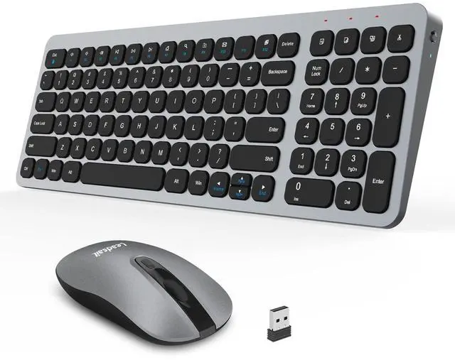 Main image of LeadsaiL Wireless Keyboard and Mouse Combo, Wireless USB Mouse and Computer Keyboard Set, Compact and Silent for Windows Laptop, Desktop, PC