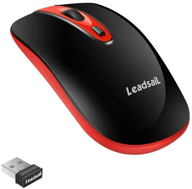 Main image of LeadsaiL Wireless Computer Mouse, 2.4G Portable Slim USB Mouse, Silent Click Cordless Mouse 3 Adjustable Levels, 4 Buttons Laptop Mouse for Windows Mac PC Notebook
