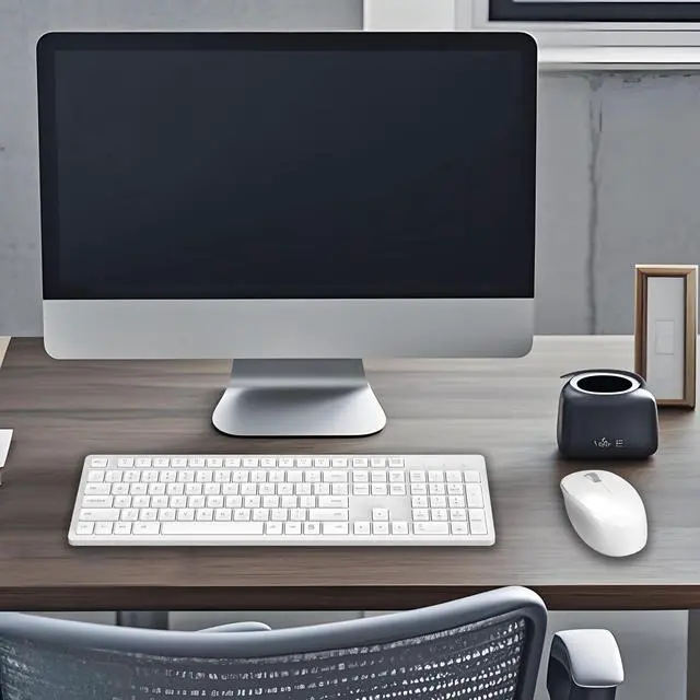 Alt view image 7 of 7 - LeadsaiL White Wireless Keyboard and Mouse Combo, Full-Sized Ergonomic Computer Keyboard, 2.4GHz USB Cordless Keyboard Silent Mouse Set, 12 FN Shortcuts for Windows MacOS Laptop Computer