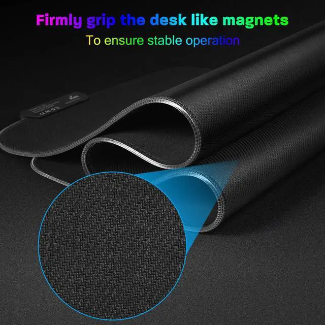 Alt view image 5 of 6 - Mouse Pad Gaming Large Mouse Pads for Keyboard and Mouse Extended RGB Mouse Mat, 12 Lighting Modes, Waterproof, Non-Slip Rubber Base XXL Mousepads for Desk Computer PC Laptop-31.5 X 12inches