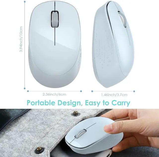 Alt view image 5 of 6 - LeadsaiL Wireless Mouse for Laptop, 2.4GHz Silent USB Mouse, Slim Optical Mouse with 3 Buttons, 1600 DPI, Works with Windows, Mac, Chrome OS, Linux