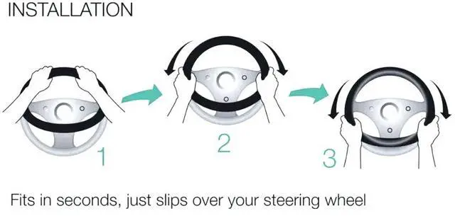 Alt view image 2 of 2 - Hello Kitty Car Steering Wheel Cover Collage Design Air Freshener Bundle Univesal Fit