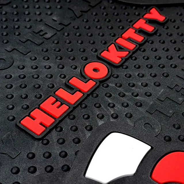 Alt view image 3 of 3 - Plasticolor Hello Kitty Core Design Sanrio Waving Front & Rear Car Truck SUV Seat Rubber Floor Mats Gift Bundle