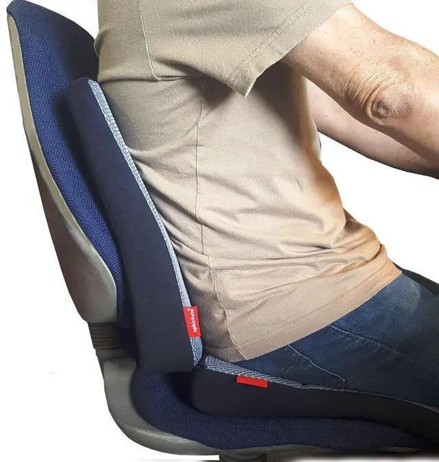 Alt view image 3 of 6 - Breathable Ergonomic Wedge Car Seat Cushion & Office Chair Support Comfortable Pressure-Relief Pad for Back & Tailbone Pain Ideal for Long Sitting, Posture Corrector Firm