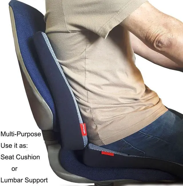Alt view image 5 of 6 - Breathable Ergonomic Wedge Car Seat Cushion & Office Chair Support Comfortable Pressure-Relief Pad for Back & Tailbone Pain Ideal for Long Sitting, Posture Corrector Firm