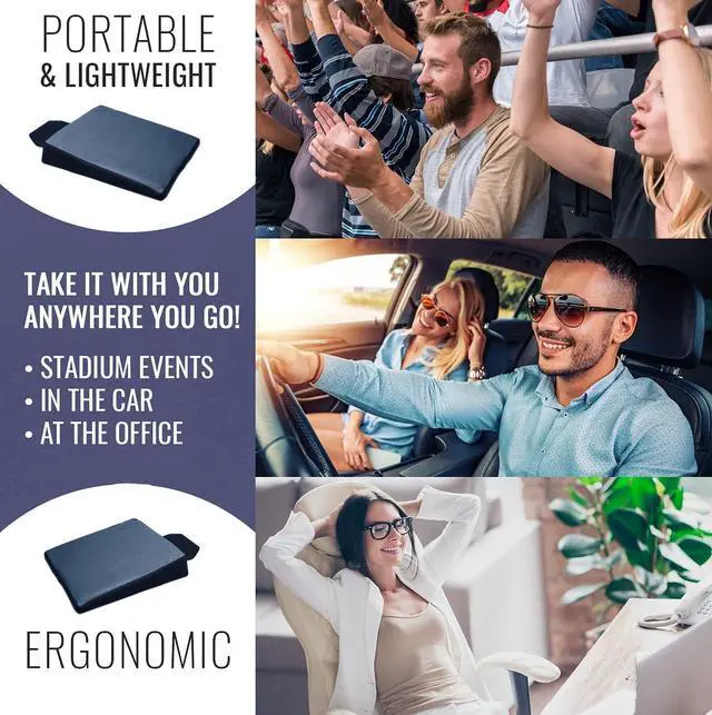Alt view image 6 of 6 - Breathable Ergonomic Wedge Car Seat Cushion & Office Chair Support Comfortable Pressure-Relief Pad for Back & Tailbone Pain Ideal for Long Sitting, Posture Corrector Firm