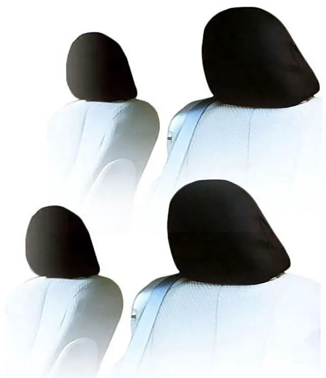 Alt view image 2 of 8 - Yupbizauto 4X Cars Trucks & Cover DVD tv Monitors Solid Black Polyester Universal Headrest Covers with Foam Backing- Set of 4