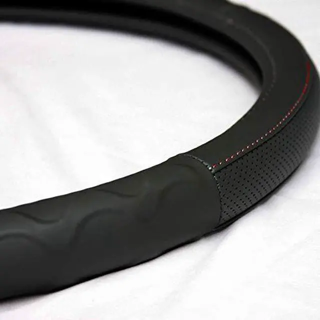 Alt view image 3 of 4 - New 18" Leatherette Steering Wheel Cover Peterbilt Freightliner Semi Truck Soft