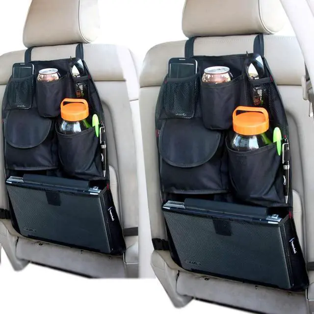 Main image of 2 X YupBizauto Brand TB168 Car Auto Front or Back Seat Organizer Holder Multi-Pocket Kick Mats Travel Storage Bag Black Color