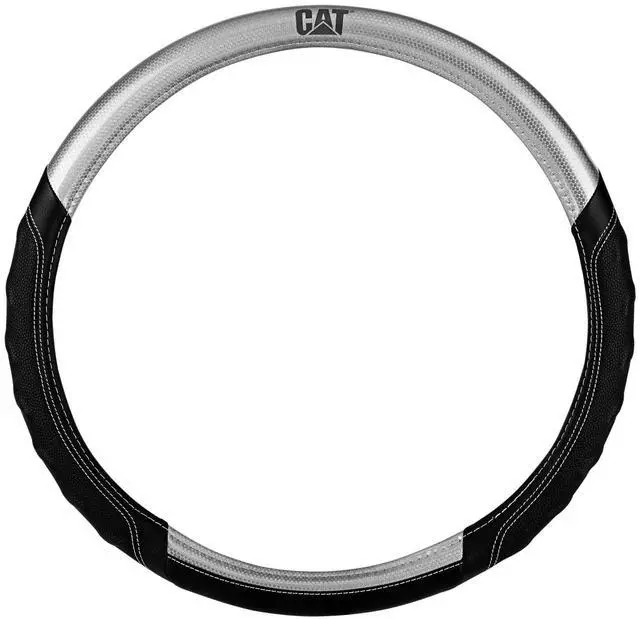 Alt view image 2 of 7 - Car Steering Wheel Cover, Extra Large 18 inch Size, Black and Metallic Silver Design Steering Wheel Cover for RV Semi Truck Big Rig Trucker + Air Freshener Bundle