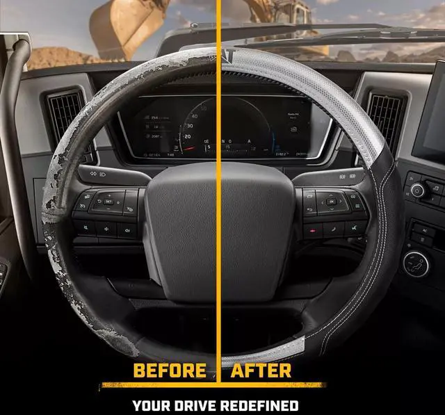 Alt view image 7 of 7 - Car Steering Wheel Cover, Extra Large 18 inch Size, Black and Metallic Silver Design Steering Wheel Cover for RV Semi Truck Big Rig Trucker + Air Freshener Bundle