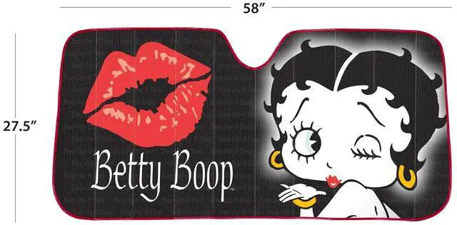 Alt view image 4 of 6 - New Betty Boop Timeless Car Windshield Sun Shade | Reflector Sunshade Offers Ultimate Protection for Car Interior | Cool Reflective Sun Blocker Bundle Set -58 x 28 Inch