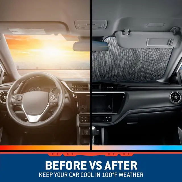 Alt view image 4 of 4 - BDK Warner Bros DC Comics New Superman 2022 Car Accessories, Accordion Folding Windshield Sun Shade, UV Block Double Bubble Car Window Shades, 58 x 27 in, Keeps Vehicle Cool, Protects from Sun Damage