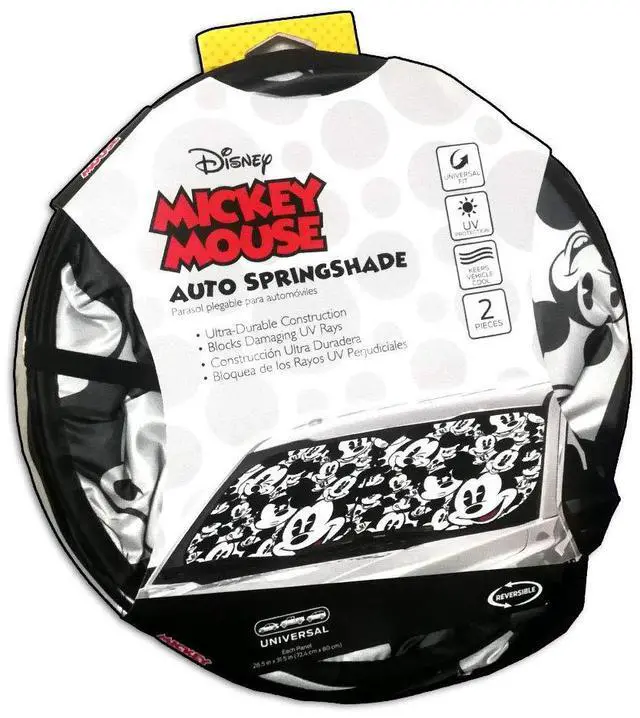 Alt view image 2 of 4 - Auto Car Windshield Sunshade with Disney Mickey Expressions Design 2 Piece with Gift