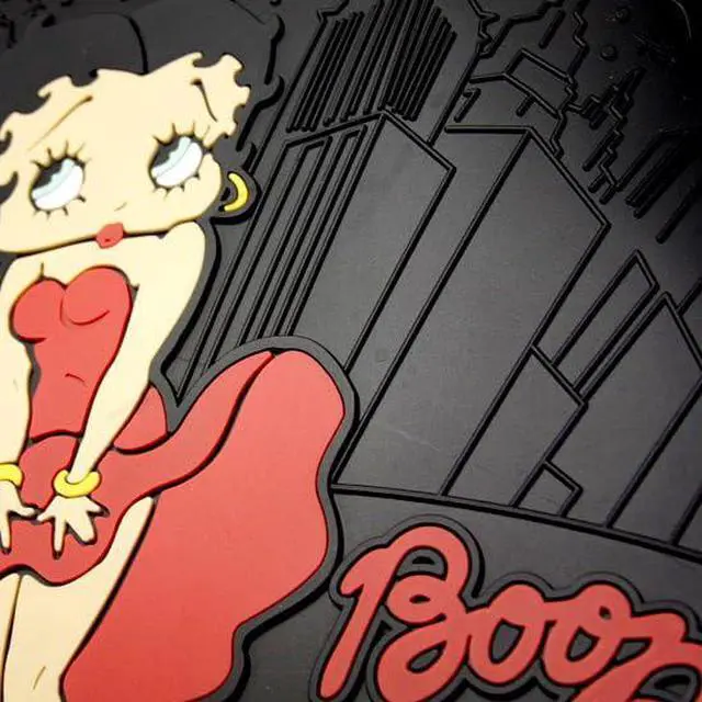 Alt view image 5 of 5 - Yupbizauto Platicolors Betty Boop Skyline Design Car Accessories Set New Seat Covers, Front Rubber Mats, Steering Wheel Cover Air Freshener Stylish Protection for Cars SUVs Trucks & Vans Idea
