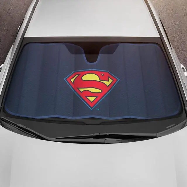 Alt view image 3 of 4 - BDK Warner Bros DC Comics New Superman 2022 Car Accessories, Accordion Folding Windshield Sun Shade, UV Block Double Bubble Car Window Shades, 58 x 27 in, Keeps Vehicle Cool, Protects from Sun Damage