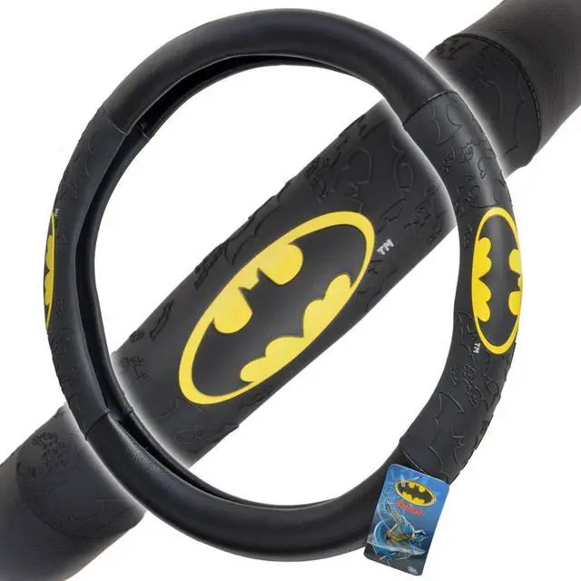 Main image of BDK WBSW-1301 Batman Steering Wheel Cover for Car & SUV - Black, Original Design (1 Piece)