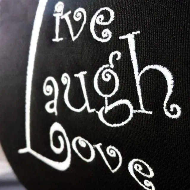Main image of New Interchangeable Car Seat Headrest Cover Universal Fit for Cars Vans Trucks - One Piece (Live Laugh Love)