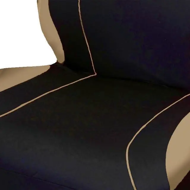 Alt view image 4 of 5 - Yupbizauto New 8 Pieces Sleek Design Flat Cloth Front and Rear Car Seat Covers Set (Tan)