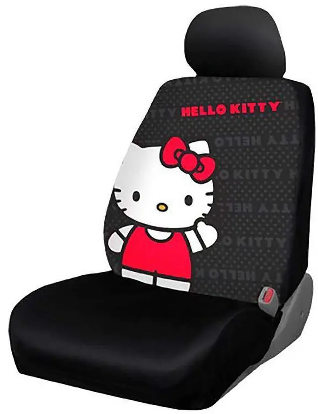 Alt view image 2 of 5 - Yupbizauto Hello Kitty Cord Car Accessories Seat Cover with Pink Paw Headrest Covers and Air Freshener