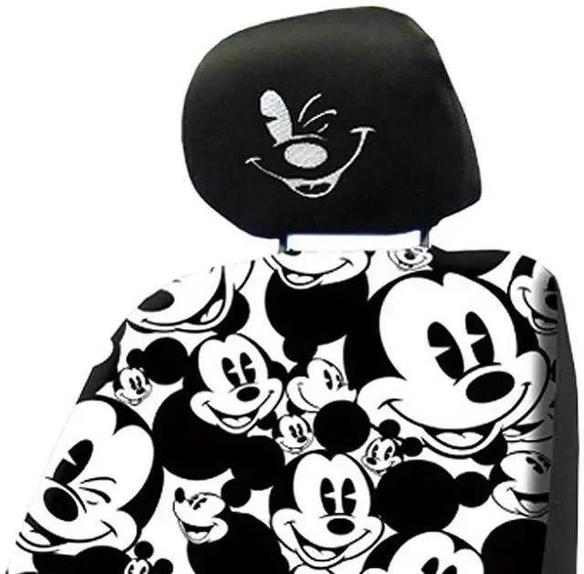 Alt view image 2 of 6 - New Yupbizauto Car Accessories Bundle Set Disney Mickey Mouse Design Low Back Seat Covers Heavy Duty Floor Mats Embroidery Headrest Covers Universal Fit for Cars,Trucks, SUVs for Men, Women