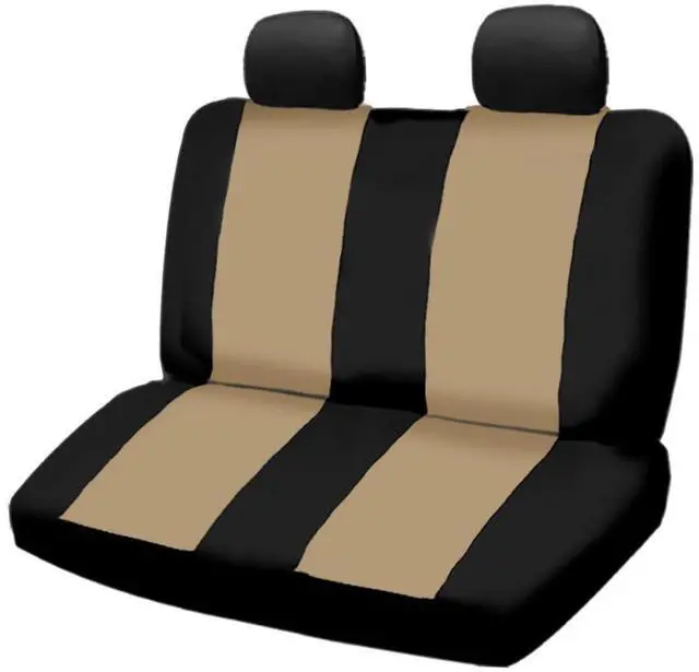 Alt view image 2 of 5 - Yupbizauto New 8 Pieces Sleek Design Flat Cloth Front and Rear Car Seat Covers Set (Tan)