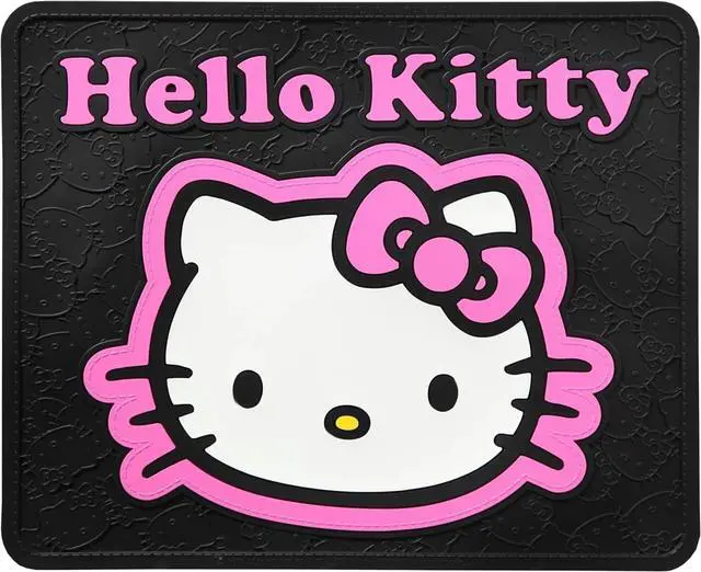 Alt view image 3 of 6 - Hello Kitty Collage Design Sanrio Front & Rear Car Truck SUV Seat Rubber Floor Mats and Steering Wheel Cover Bundle Set -6 PC