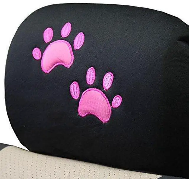 Alt view image 5 of 5 - Yupbizauto Hello Kitty Cord Car Accessories Seat Cover with Pink Paw Headrest Covers and Air Freshener