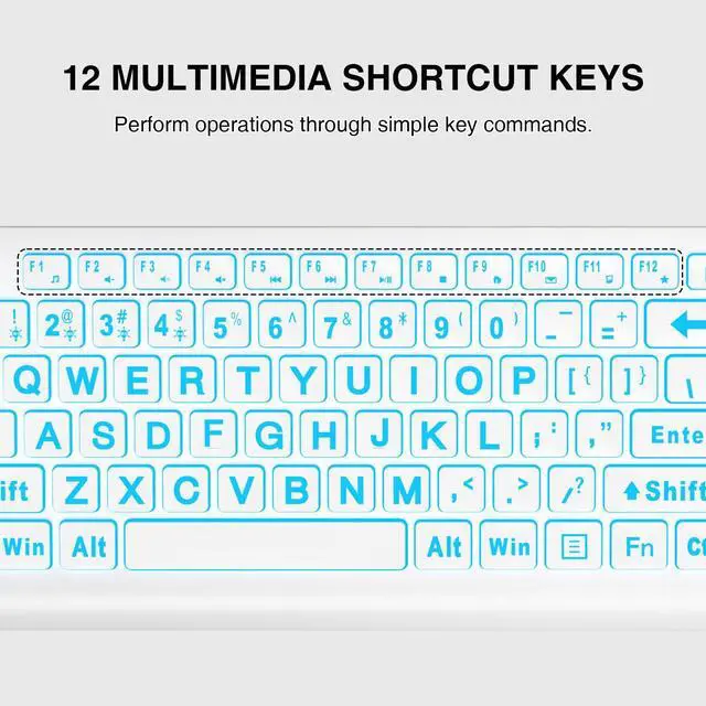 Alt view image 6 of 7 - Large Print Backlit Keyboard, Wired USB Lighted Computer Keyboards with 7-Color & 4 Modes Backlit, Oversize Letters Keys Easy to See and Type, Quiet Keyboard Compatible for PC, Laptop (White)