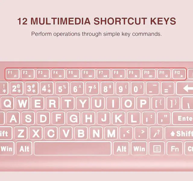 Alt view image 7 of 7 - SABLUTE Large Print Backlit Keyboard, Wired USB Lighted Computer Keyboards with 7-Color & 4 Modes Backlit, Oversize Letters Keys Easy to See and Type, Quiet Keyboard Compatible for PC, Laptop -Pink