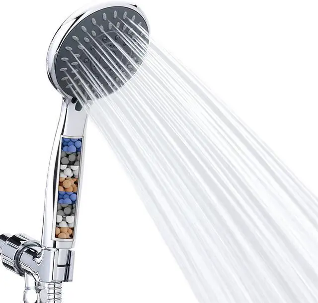 Alt view image 2 of 4 - AOSJ-Briout Filtered Shower Head with Handheld, High Pressure 5 Spray Mode Showerhead with Hose Bracket Filter for Hard Water