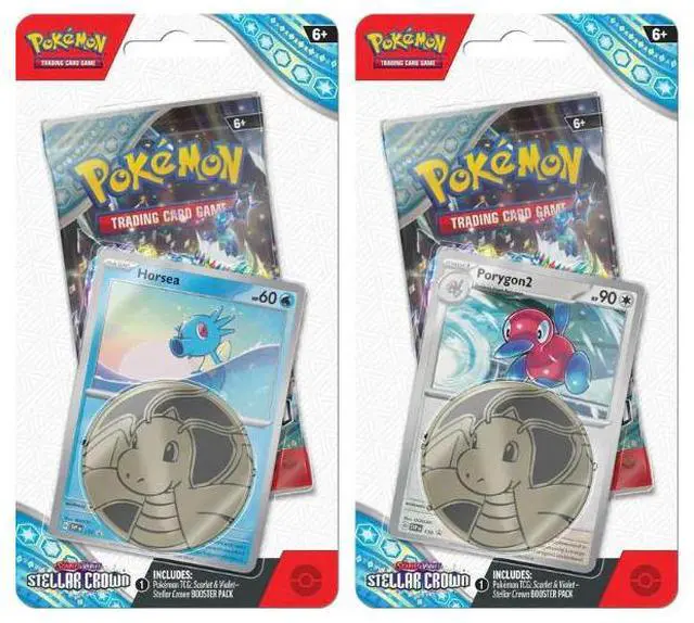 Main image of Pokemon English SV07 Stellar Crown Single Pack Blister Porygon2 and Horsea Set of 2