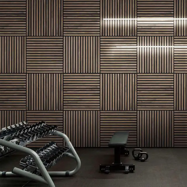 Main image of UNISOAR Wood Panels for Wall - 4 PCS Wood Slat Wall Panel, Natural Walnut Veneer Acoustic Wall Panels - 12.6" W x 94.5" L