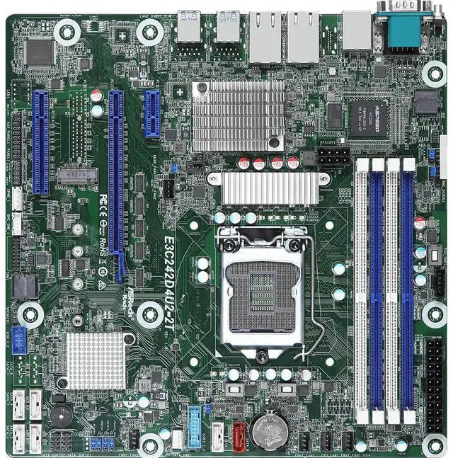 Main image of AsRock Rack Server Motherboard E3C242D4U2-2T - LGA1151 C242 DDR4 mATX Dual LAN